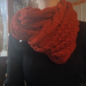 Chunky Red Knit Scarf